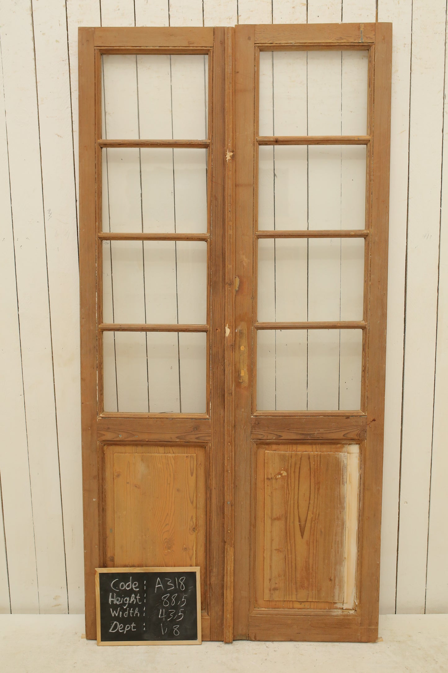 VINTAGE DBL FRENCH GLASS DOOR A318