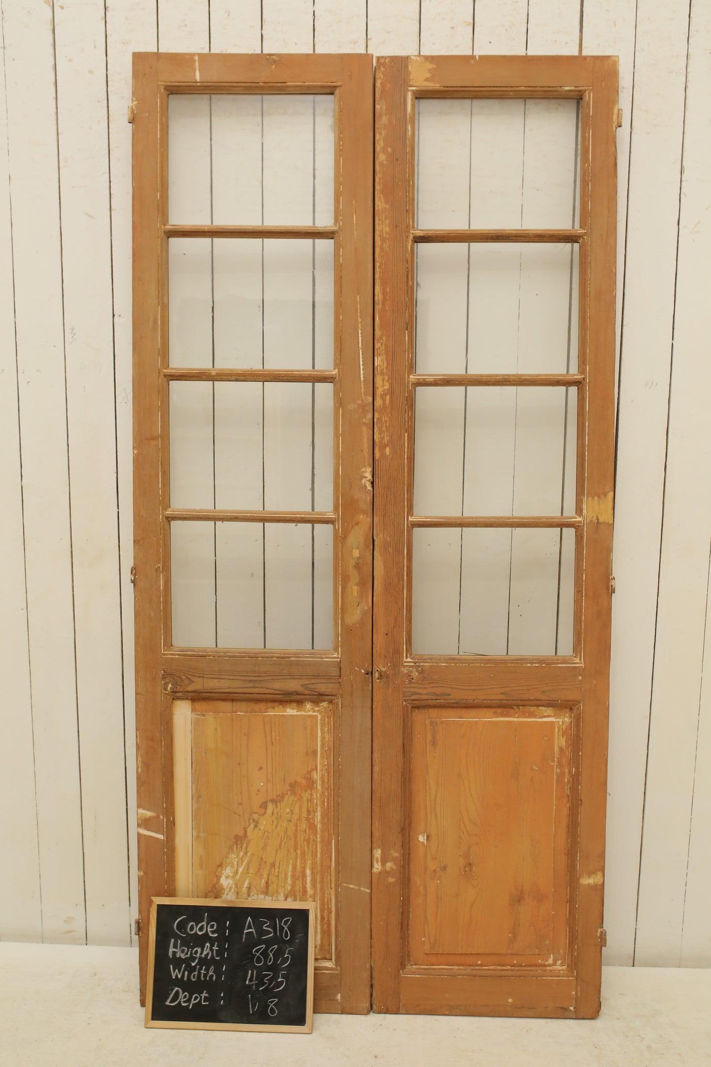 VINTAGE DBL FRENCH GLASS DOOR A318