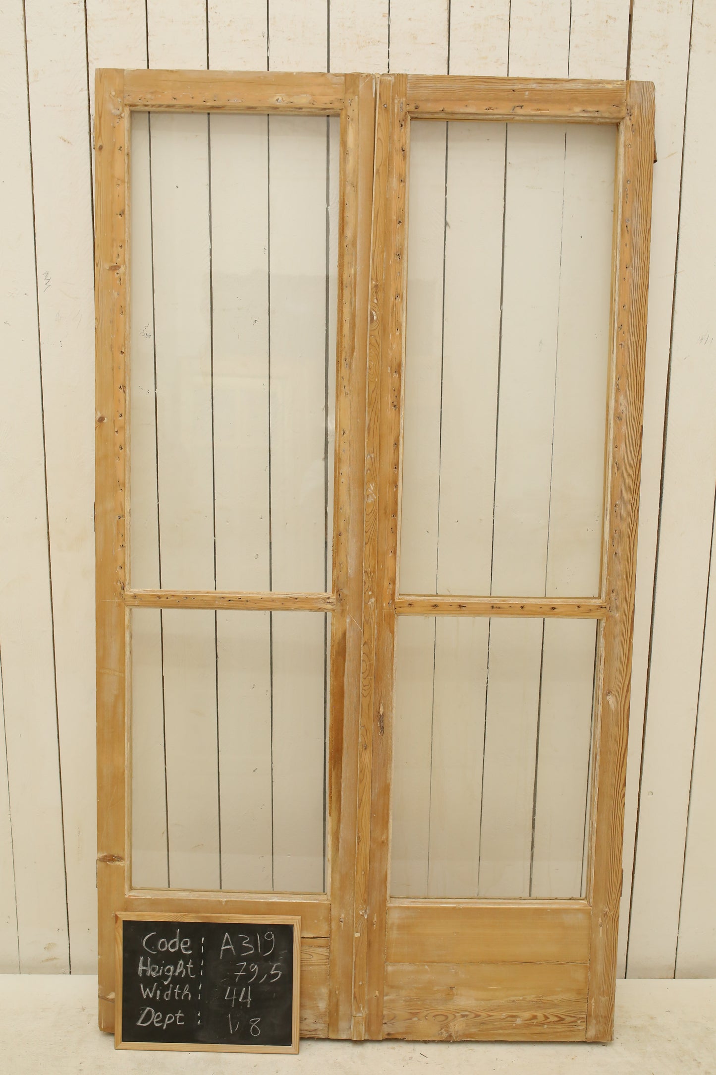 VINTAGE DBL FRENCH GLASS DOOR A319