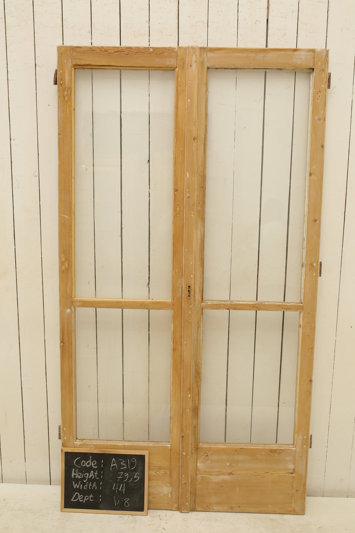 VINTAGE DBL FRENCH GLASS DOOR A319