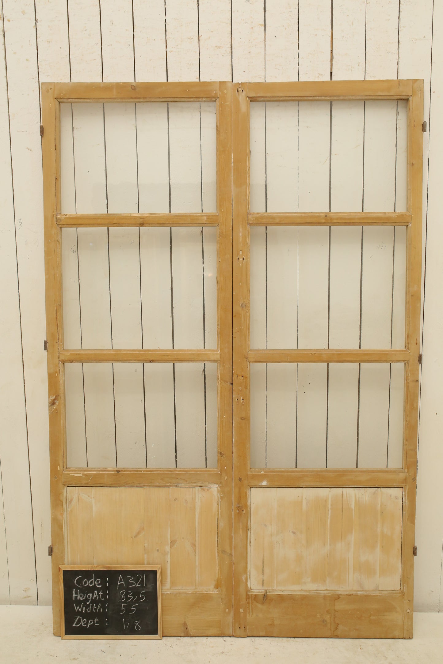 VINTAGE DBL FRENCH GLASS DOOR A321