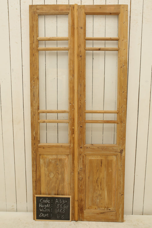 VINTAGE DBL FRENCH GLASS DOOR A330