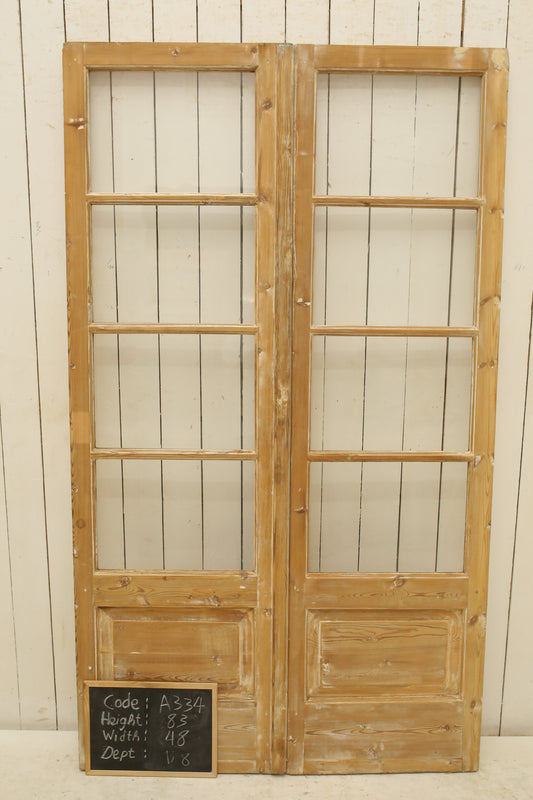 VINTAGE DBL FRENCH GLASS DOOR A334