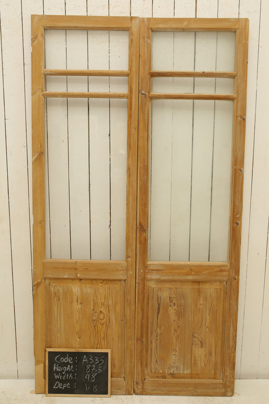 VINTAGE DBL FRENCH GLASS DOOR A335