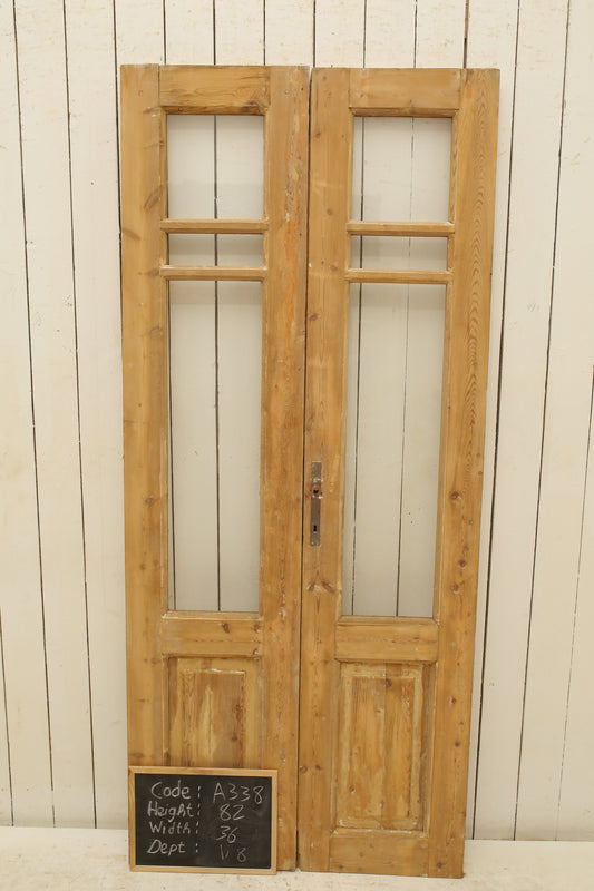 VINTAGE DBL FRENCH GLASS DOOR A338