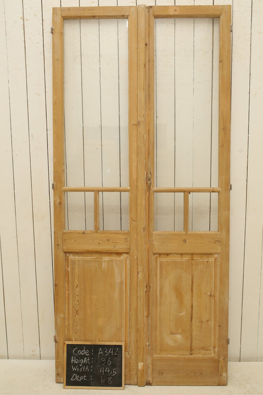 VINTAGE DBL FRENCH GLASS DOOR A342