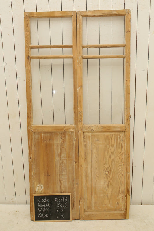 VINTAGE DBL FRENCH GLASS DOOR A346