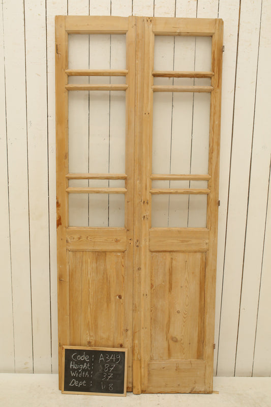 VINTAGE DBL FRENCH GLASS DOOR A349