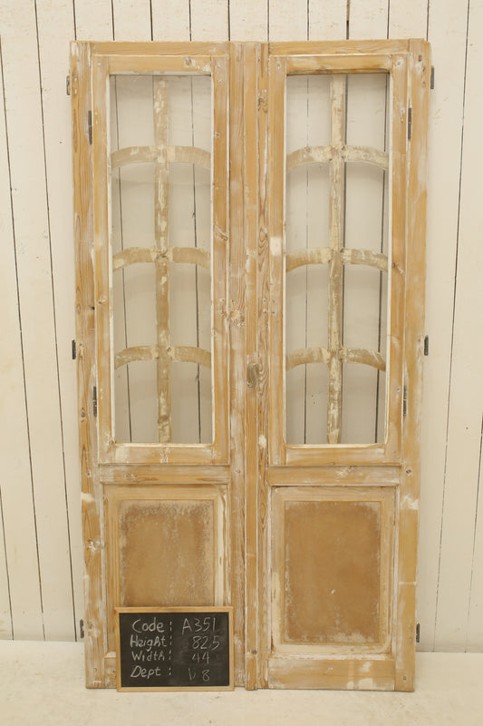 VINTAGE DBL FRENCH GLASS DOOR A351