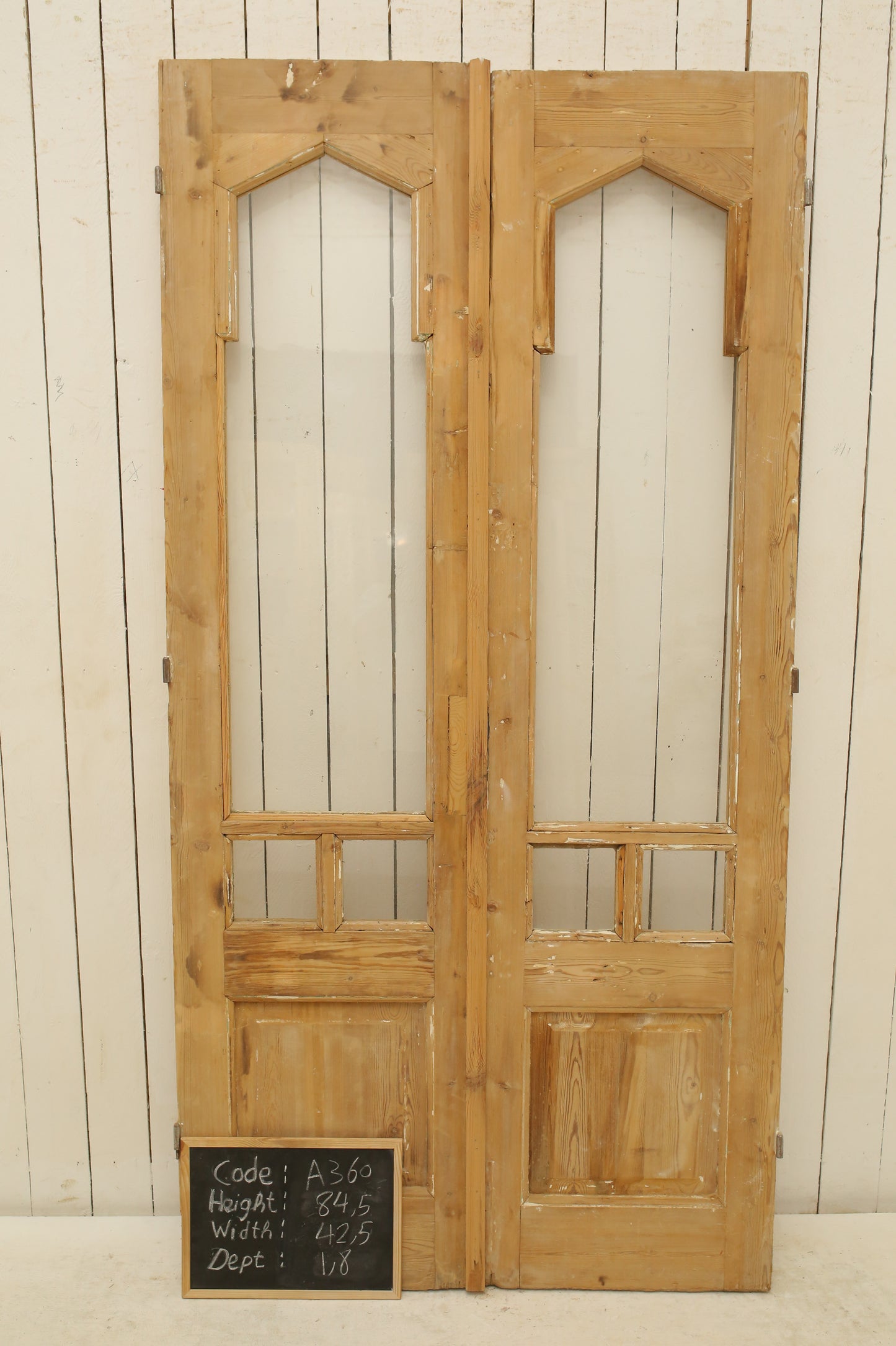 VINTAGE DBL FRENCH GLASS DOOR A360