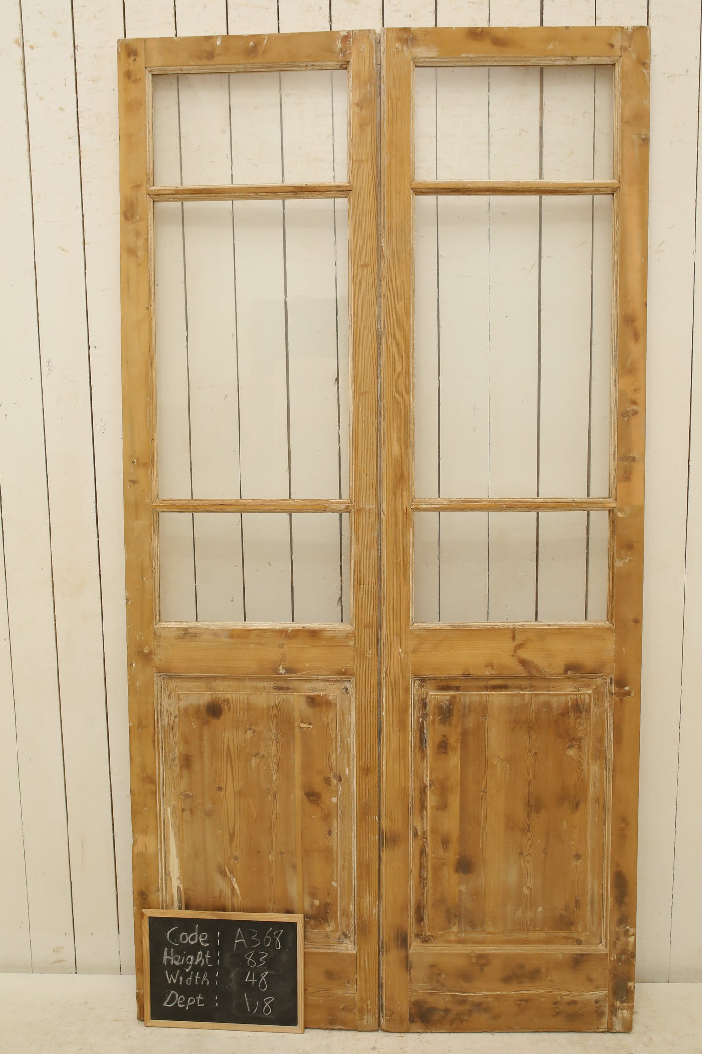 VINTAGE DBL FRENCH GLASS DOOR A368