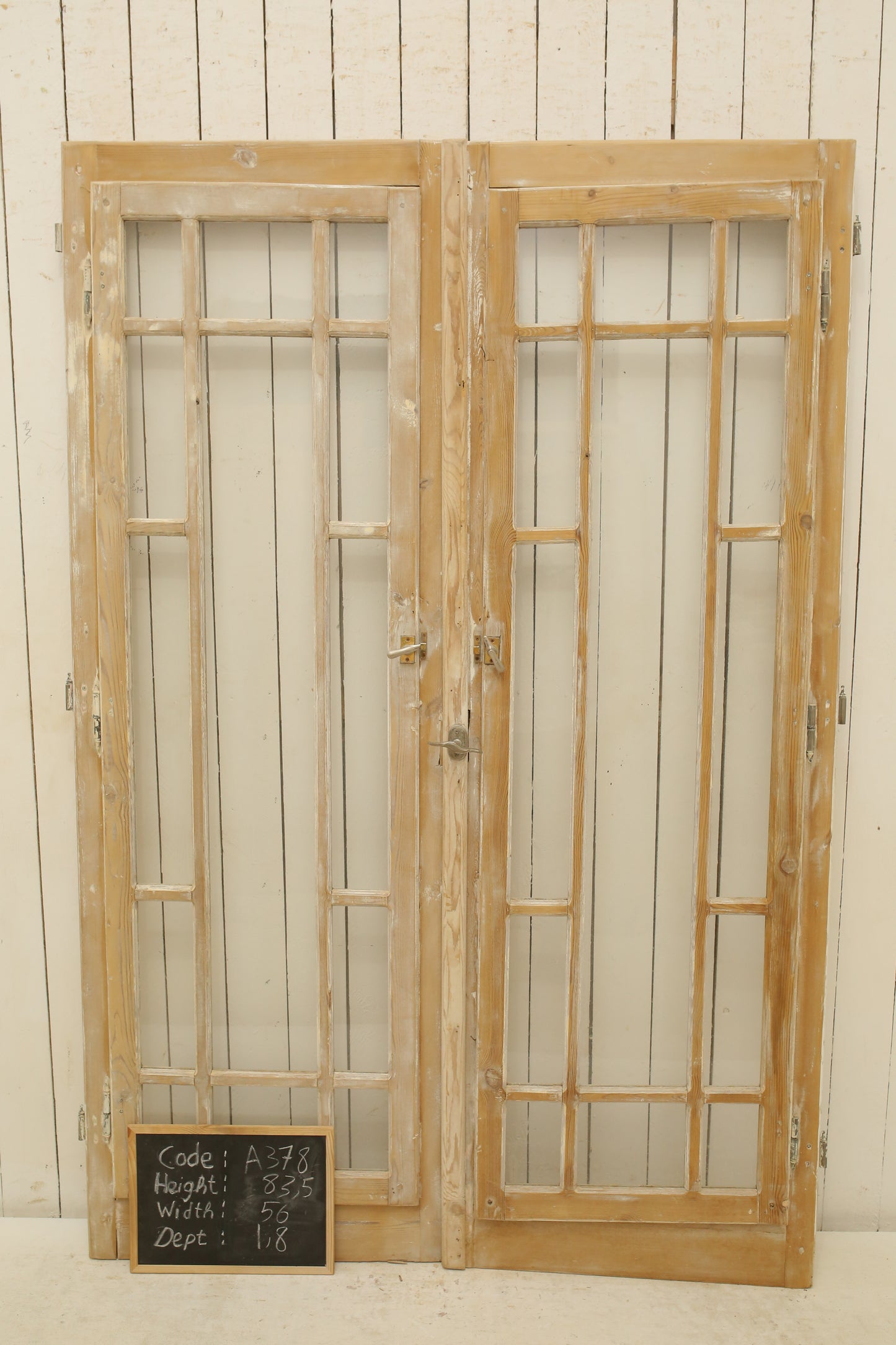 VINTAGE DBL FRENCH GLASS DOOR A378