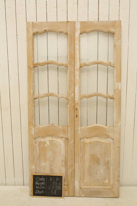 VINTAGE DBL FRENCH GLASS DOOR A380