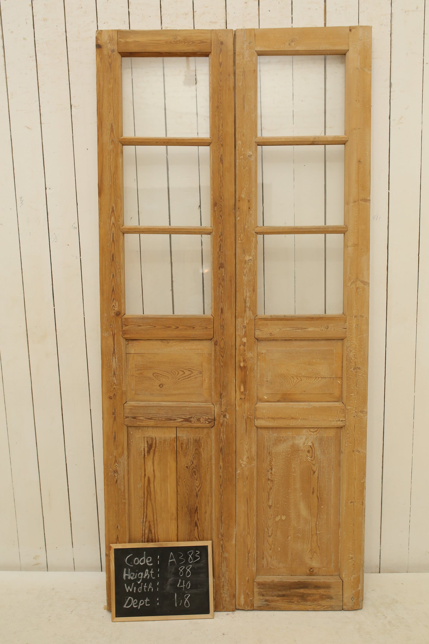 VINTAGE DBL FRENCH GLASS DOOR A383